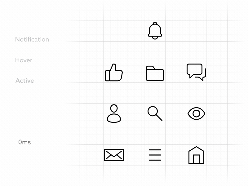 Animated ui icons with three different states
